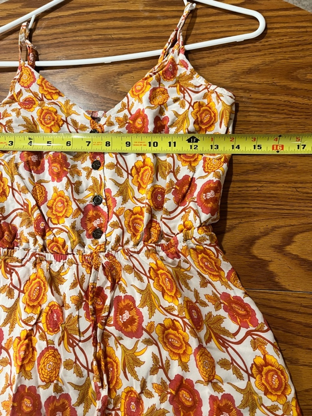Boho Floral Button-Front Mini Dress - Small - Picture 5 of 9